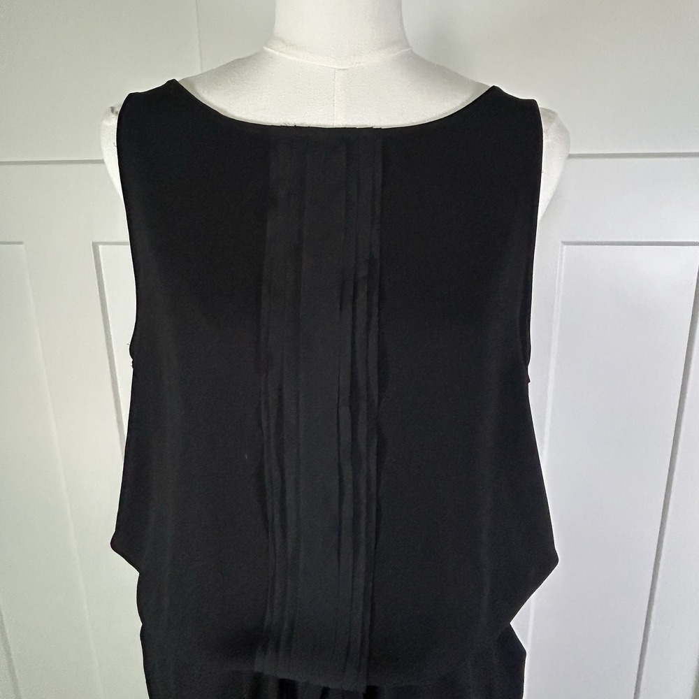 LOFT Black Sleeveless Jumpsuit Women's 12 Tie Waist Pockets - Picture 5 of 12